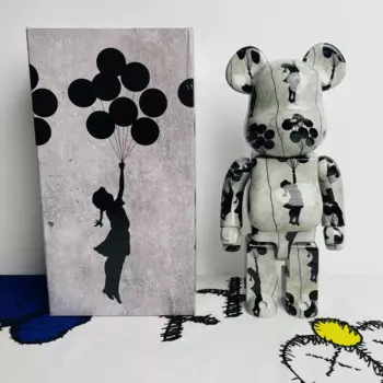 Bearbrick 400% 28 см воздушный шар девушка Коллекционная кукла Be @ rbrick ABS пластиковый шарнир вращение со звуком Подарочная фигурка