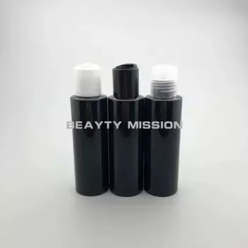 Beauty Mission 48 шт 100 мл черная пустая пластиковая бутылка с черной/прозрачной/белой верхней крышкой диска, масляные бутылки, бутылка для шампуня