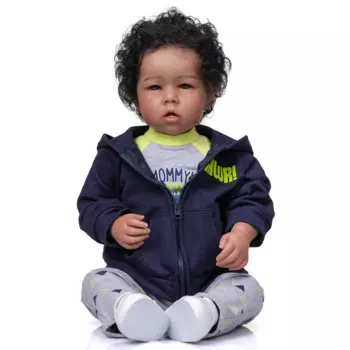 Bebes 50 см Кукла Новорожденный Лиам в черной коже мальчик кукла Африканский американский мальчик новорожденный размер высокое качество коллекционное искусство кукла