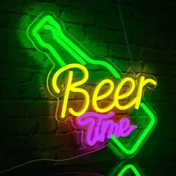 Beer Time Neon светильник используется для мужской настенного декора, подходит для окон, отелей, мужских пещерных ресторанов и бизнеса