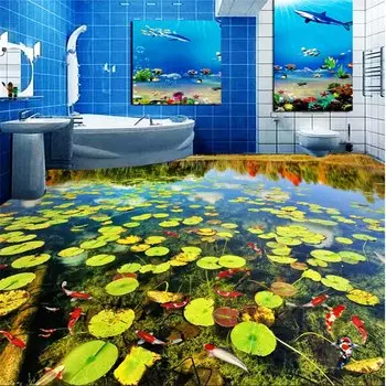 beibehang 3D обои для пола пластик прудик