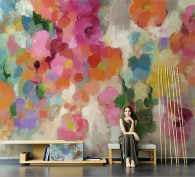 Beibehang абстрактные цветы, американская пасторальная картина маслом, обои для гостиной, фоновые обои для телевизора, дивана, рулон бумаги