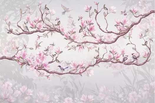 beibehang шелковые обои фиолетовые цветы 1 кв.м