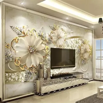 beibehang Золотые шелковые бумажные обои на заказ