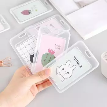 Бейдж-держатель Pelsone прозрачный с рисунком фруктов