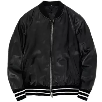 Бейсбольная куртка из натуральной овечьей кожи с вышивкой, натуральная кожаная куртка, Мужская кожаная козья куртка, пальто