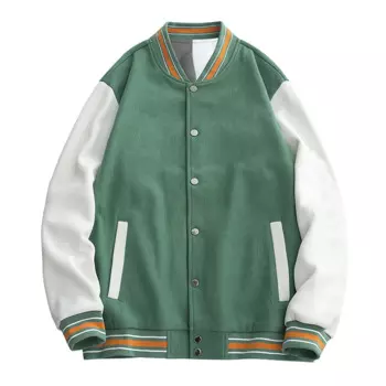 Бейсбольная куртка, осенняя модная повседневная Свободная куртка с цветными вставками и пуговицами для пар, женская и мужская куртка, куртка с индивидуальным логотипом