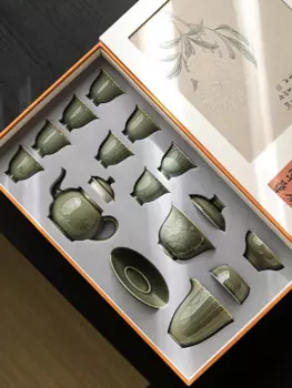 Белая Бытовая Керамическая чайная чашка Dehua со свиным маслом, полный набор из белого фарфора