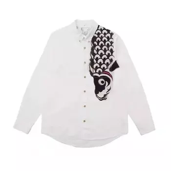 Белая хлопковая рубашка с длинным рукавом VISVIM FIL 17SS