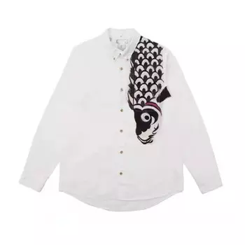 Белая хлопковая рубашка с длинным рукавом VISVIM FIL 17SS