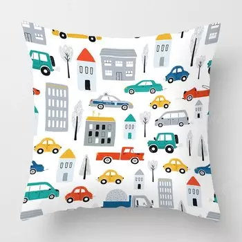 Белая плюшевая квадратная декоративная наволочка 40x40 см