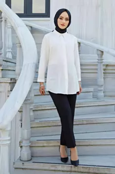 Белая рубашка MD со скрытыми пуговицами