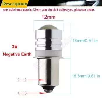 Белая светодиодная лампа для вспышки, 3 в, 6 в, 12 В, 18 В, 24 В, 30 В, P13, 5S PR2, PR3 COB, 1 Вт, обновленная лампа