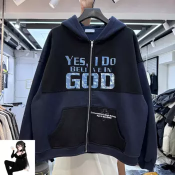 Believe God Blue ERD флисовая толстовка на молнии зимняя мужская и женская высококачественная толстовка Enfants Riches Deprimes оверсайз одежда
