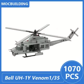 Bell UH-1Y Venom масштаб 1/35 модель Moc строительные блоки Diy Сборные блоки военные Обучающие коллекционные игрушки подарки 1070 шт.