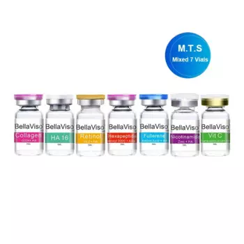 BellaViso Mixed 7-флаконная эссенция для лица, гексапептид, никотинамид, фуллерен, ретинол, MTS, увлажняющая сыворотка для лица против морщин и прыщей