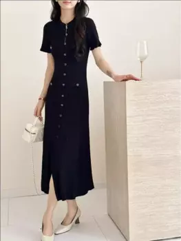 Белое полое трикотажное платье женское 2024, летнее темпераментное элегантное тонкое облегающее вечернее платье с коротким рукавом