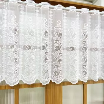 Белые короткие кружевные шторы из полиэстера и хлопка NoEnName_Null