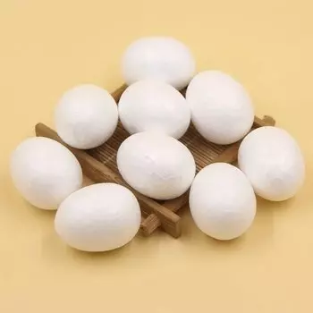 Белые пенопластовые яйца для творчества 20 шт.