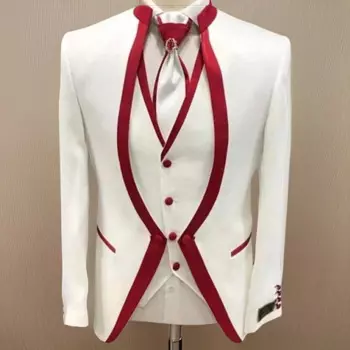 Белые приталенные смокинги жениха для свадебных костюмов, пиджак жениха, индивидуальный заказ, костюм шафера, мужские костюмы из трех предметов