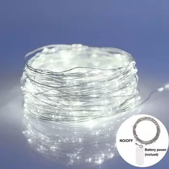 Белые Светодиодные Гирлянды На Батарейках, Рождественские Украшения, Искусственные Праздничные Украшения, Свадебные Украшения