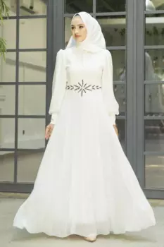 Белые вечерние платья с вышивкой и бусинами