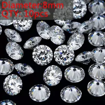 Белый циркон AierCrystal 0,9-8 мм