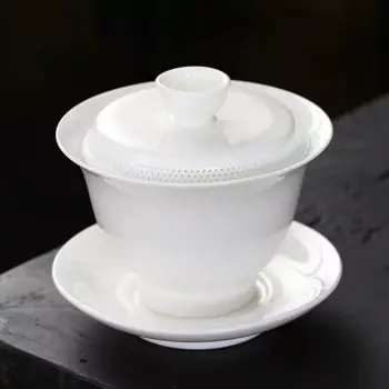 Белый фарфоровый гайвань OIMG