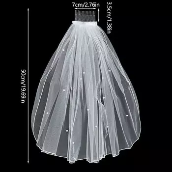 Белый фату из тюля ZQNYCY