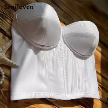 Белый корсет с сердечком Smileve, Корректирующее белье, атласный корсет, одежда для официального вечернего платья, платья для выпускного вечера, женские платья 2024