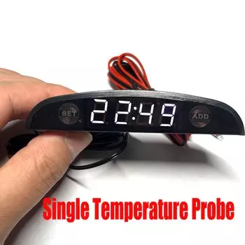 Белый перевернутый 12-24 В лунного типа автомобильный светодиодный термометр вольтметр часы светодиодный дисплей автомобильные часы на приборной панели двойной датчик температуры