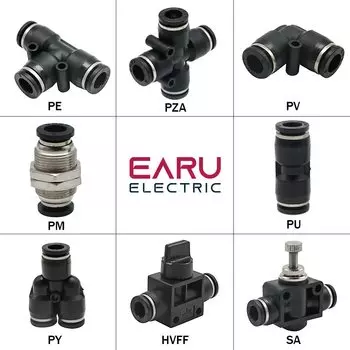 Белый пневматический штуцер EARUELETRIC 1/4 1/2 6 мм 8 мм