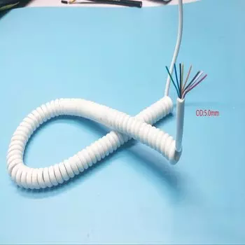 Белый пружинный кабель, провод, 8 ядер, 26 awg/0,15 ММ, эластичный 1 2 3 4 5 6 7 8 9 10 12 13 14 15 метров, спиральный Телескопический провод