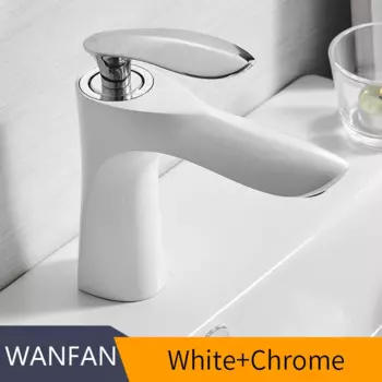 Белый смеситель для раковины в ванной комнате, смеситель для раковины, настенный хромированный смеситель для раковины, смеситель для раковины, кран Torneira 855007