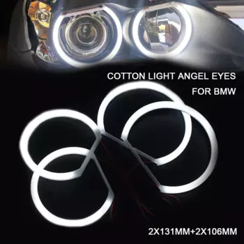Белый светодиод SMD «ангельские глазки», автомобильные ходовые ДХО для BMW E46 Compact E83 X3, хлопковые светящиеся кольца ореола 2x(131 мм + 106 мм), аксессуары