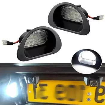 Белый светодиодный светильник для номерного знака без ошибок, подходит для Peugeot CITROEN C1 2005-2013 107 2005-2014, лампа с безотказным номером, 2 шт.