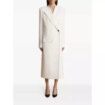 Белый женский пиджак на одной пуговице с пиковыми лацканами, длинная куртка, цельное пальто, элегантная офисная женская одежда, костюмы, пальто на заказ 2024