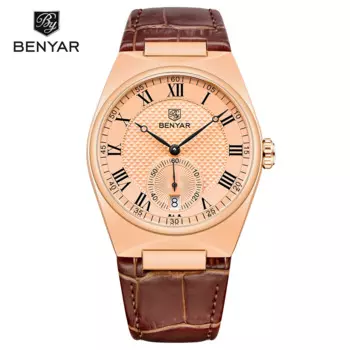 BENYAR BY5199 Кварцевые часы Спортивные кожаные новые деловые мужские часы ТОП-бренд Водонепроницаемые мужские наручные часы Мода Relogio Masculino