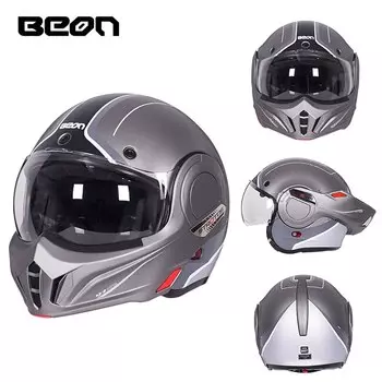 BEON B707 Новые Модные Переводные шлемы на все лицо мотоциклетные модульные шлемы с поворотом на 180 градусов для мотогонок