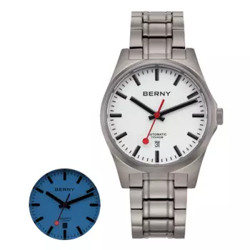 BERNY Титановые автоматические часы для мужчин Механические наручные часы с железной дорогой Сапфировый полный светящийся циферблат 10ATM Водонепроницаемые мужские часы