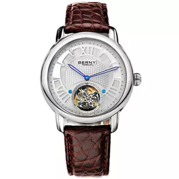 BERNY Tourbillon мужские часы автоматические мужские сапфировые светящиеся полые часы лучший бренд класса люкс механические наручные часы со скелетом мужские