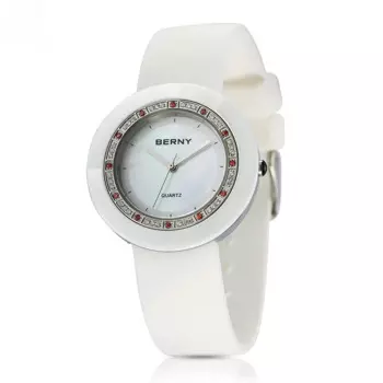 BERNY женские часы-браслет с бриллиантовой керамикой, роскошные наручные часы, кварцевые часы, водонепроницаемые, ультралегкие, женские часы