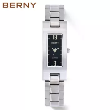 BERNY женские часы кварцевые квадратные циферблаты из нержавеющей стали платье прямоугольные наручные часы женские часы 3ATM водонепроницаемые часы для женщин