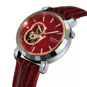 BERNY женский телефон, Вольфрамовая сталь, 24 бриллианта, коричневые водонепроницаемые женские часы bernh39 с автоматическим механизмом