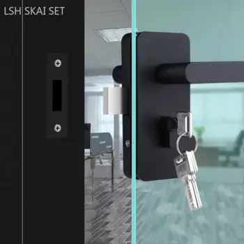 Бескаркасный стеклянный дверной замок, офисный замок из нержавеющей стали, одинарный, для ванной комнаты, балкона, защелка с ключом, домашняя фурнитура