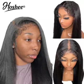Бесклеевой прямой 360-градусный кружевной фронтальный парик с 3C Edges Бразильские прозрачные кружевные парики из человеческих волос для женщин 5x5 Парик с закрытием шнурка