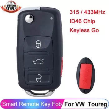 Бесключевой вход для ключа Volkswagen Touareg Phaeton 2002-2010, дистанционный брелок для автомобильного ключа 3D0 959 753 AG 3D0959753AG 5WK45031 ID46, чип