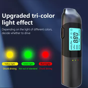 Бесконтактный тестер алкоголя с ЖК-дисплеем, профессиональный детектор алкоголя, высокоточный перезаряжаемый алкотестер, Alcotester