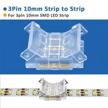 Беспаечный светодиодный разъем, 2-контактный разъем 5 мм, 8 мм, 10 мм, полоса к ленте, соединительный разъем для провод питания, клемма для светодиодной ленты RGB CCT COB