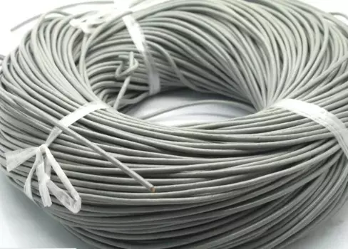 Бесплатная доставка 100 метров 3 мм светло-серый круглый шнур из натуральной кожи, ожерелье и браслет круглый шнур из натуральной кожи